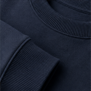 Sudadera Personalizada Azul Medianoche para Hombre, Corte Holgado, Doble Capa, Cuello Redondo, Tejido de Algodón Cepillado, Modelo MCRW-0039 - Product Image 6