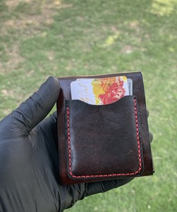 Handmade Vegetable Tanned Leather <b>Wallet</b> for Men | Hand Dyed Genuine Leather Coin <b>Wallet</b> | Minimalist <b>Compact</b> Bifold <b>Wallet</b> - Product Image 2