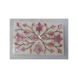 กล่องบรรจุภัณฑ์ของขวัญสำหรับผู้หญิงทรงสี่เหลี่ยมลายหินอ่อนสีขาวฝังมุกสำหรับคุณแม่ - Product Image 2