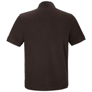 Polo à manches courtes pour homme, couleur marron foncé, tricoté, uni, style décontracté, coupe classique, boutons sur le devant - Product Image 2