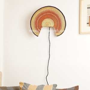 Multifuncional ecológico sostenible Seagrass Art Deco primavera lámpara de pared interior decoración del hogar ventilador colgante al por mayor para - Product Image 2