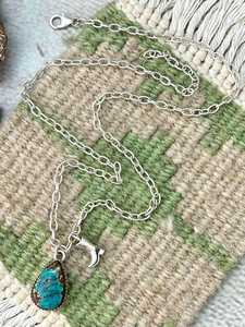 Handmade Turquoise <b>Necklace</b> Sterling Silver <b>Boho</b> Southwestern Statement Jewelry Natural Gift for Her - Product Image 6