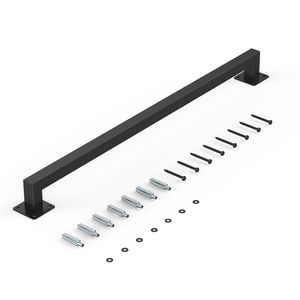 Rampe d'escalier murale en fer noir de 4 pieds, capacité de charge de 250 lb, rampe industrielle intérieure pour escaliers - Product Image 1