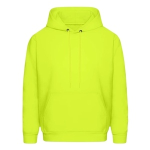 Sudadera con Capucha para Hombre, Color Amarillo Neón, Corte Regular, Color Sólido, Informal, de Forro Polar, con Bolsillos - Product Image 1