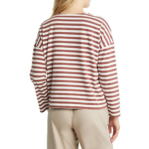 T-shirts à manches longues en coton léger pour femme, coupe ajustée, nouvelle conception, confortables, en tissu technique brossé extensible - Product Image 5