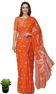 Sari de chifón estampado KV con diseño Bandhani - Product Image 5