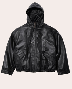 Veste en cuir Premium Suprem x Marithé + François Girbaud |   Cuir véritable de luxe brodé classique, style collab, vente en gros - Product Image 1