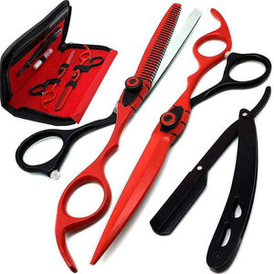 High Quality Sharp Barber <b>Thinning</b> Shears Kit with <b>Mirror</b> Polish Stainless Steel Scissors Set Steel Handle Comb Lightweight - Product Image 1