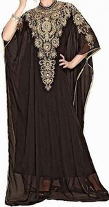 Abaya Verde Bordada Larga hasta el Suelo, Talla Grande, para Mujer, Vestido de Fiesta Elegante de Manga Larga, Cuello Redondo, Poliéster, Estilo Oriente Medio - Product Image 2