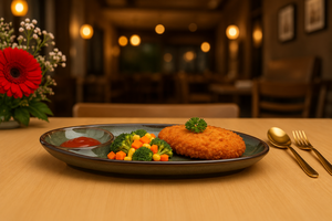 Oval <b>Ceramic</b> Serving <b>Plate</b> With Divided Compartment For Food And Sauce Minimalist Design Dishwasher Safe - Product Image 4