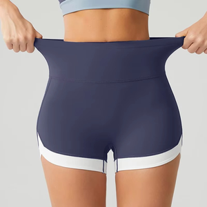 Women High Waist Solid Color Knitted Sport Shorts Quick Dry Spandex Polyester Material - Product Image 6