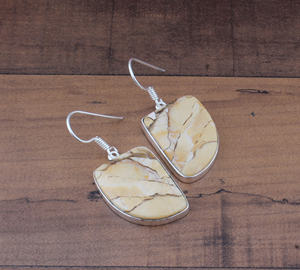 ต่างหูพลอยแจสเปอร์ธรรมชาติ ชุบเงินแท้ 925 ต่างหูห้อยหินบำบัด ทำด้วยมือ หรูหรา สไตล์ธรรมชาติ เหมาะสำหรับงานแต่งงาน - Product Image 3