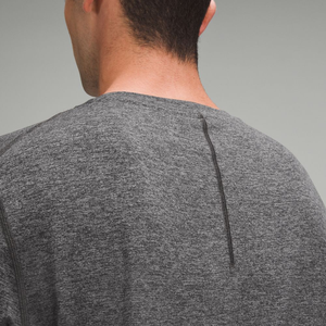 T-shirt en maille pour homme, coupe classique, gris foncé, mélange polyester/coton, manches courtes, col rond, décontracté, respirant, couleur unie, séchage rapide - Product Image 5