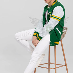 Men's Varsity Jacket Classic Baseball Style Wool Blend Letterman Jacket with Ribbed Cuffs Custom <b>Logo</b> Men Varsity Jacket - Product Image 5
