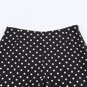Shorts de Cintura Alta para Mujer, Falda Pantalón, Color Sólido, Diseño de Puntos, Estilo Casual, Tejido Elástico, Corte Regular - Product Image 6
