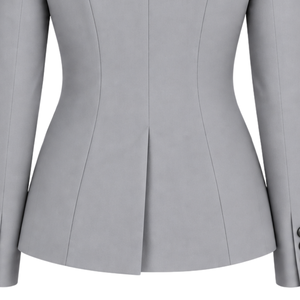 Veste d'équitation gris clair pour femme, coupe ajustée, blazer d'équitation élégant, manteau de compétition équestre, vente en gros personnalisée, mode - Product Image 6