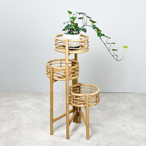 <b>Corner</b> Plant Rack Shelf Flower Display Racks Customizable Shape Rattan Plant <b>Stand</b> for Indoor Tree - Product Image 3