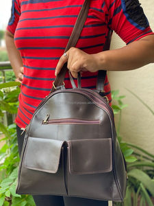 New Style Vintage Look Tan Genuine Leather Backpack Travel Backpack Office Leather Large Capacity Travel <b>Bag</b> <b>for</b> <b>Men</b> and Women - Product Image 4