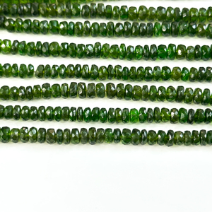 Perles de diopside chromé naturel facettées en forme de rondelle 4-6mm, perles de pierres précieuses en vrac pour la fabrication de bijoux, fournitures de pierres précieuses en gros - Product Image 4