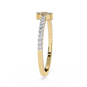 Bague en or massif 14K 18K avec diamant de laboratoire taille marquise, bague ouverte pavée DEF VVS, bague de fiançailles, bijoux fins, vente en gros OEM - Product Image 4