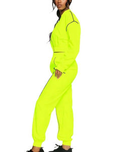 Ensemble coupe-vent décontracté pour femme, léger et respirant, en polyester, avec passepoil, de haute qualité, vente en gros - Product Image 4