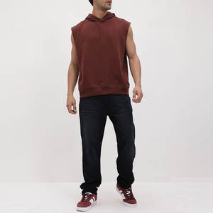 Stylish Men Sleeveless Hoodies 100% Cotton Winter Urban Street Casual Fitness Gym Fleece Activewear Comfortable Large Size - Product Image 4