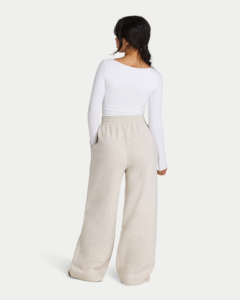 Pantalon de jogging décontracté pour femme, taille élastique, couleur contrastante avec poches, coupe ample évasée - Product Image 4