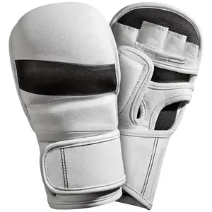 قفازات القتال ذات الشعار المخصص للكبار والكبار والكرابة المهنية تدريب Mma قفازات الملاكمة نصف الاصبع