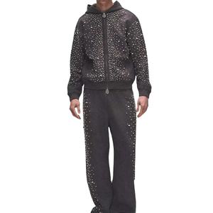 Sudadera Unisex Negra con Capucha y Cremallera, Lavado Ácido, 100% Algodón, Estilo Urbano, Manga Larga, Chaqueta Casual de Otoño - Product Image 1