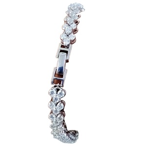 Pulsera de moissanita, joyería de hip-hop, pulsera curva infinita, pulsera de plata de ley 925, regalo para hombres y mujeres - Product Image 1