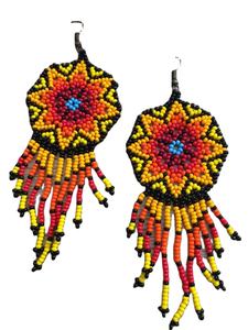 Nuevos pendientes de lujo modernos con cuentas blancas y naranjas bordadas con cristales, pendientes colgantes para mujer, joyería para regalo de fiesta, de la India. - Product Image 6