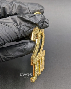Collier Pendentif Personnalisé Iced Out – Cadeau pour Lui – Breloque Nom et Numéro Personnalisés – Bijou Hip Hop Personnalisé pour Anniversaire - Product Image 3
