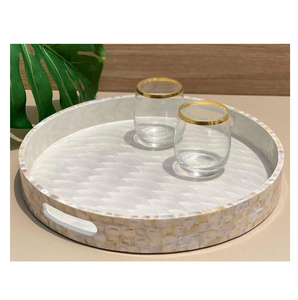 Bandeja de madera y nácar, organizador decorativo de lujo y bandeja de almacenamiento de nácar, la más vendida a precio mayorista. - Product Image 2