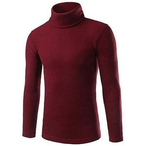 Suéter de Punto Casual de Invierno para Hombre, Cuello Alto, Cuello Redondo, Estampado con Letras, Transpirable, Antiarrugas, de Poliéster - Product Image 2