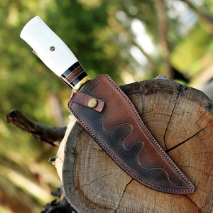 Couteau Bowie de camping d'extérieur en acier inoxydable forgé à la main de qualité industrielle 58 HRC, à pointe droite fixe, ergonomique, avec manche en plastique OEM - Product Image 3