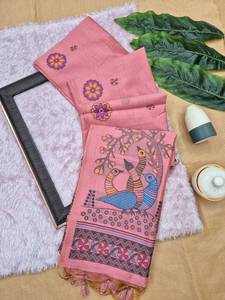Sari en lin de créateur indien, dernière collection exclusive, pour mariages et fêtes, avec chemisier Butties, pour femmes et jeunes filles - Product Image 5