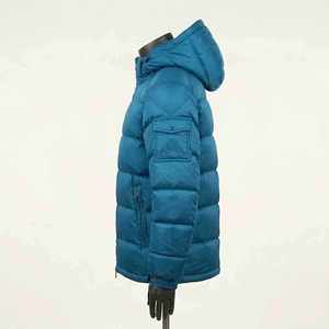 Veste matelassée à capuche pour homme, hiver, décontractée, coupe-vent, fermeture éclair, couleur unie, polyester, rembourrage en duvet, coupe classique - Product Image 4