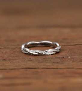 Minimalist Moissanite Round Cut Diamond <b>Eternity</b> Rope Band <b>Ring</b> For Women's Original 925 <b>Silver</b> Fine Birthdays Gift For Partner - Product Image 4