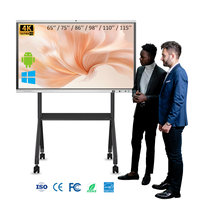 Papan Tulis Interaktif 100 inci 4K Android 14 Panel Datar Interaktif RK3576 Papan AI 8+128G Layar Digital Ukuran Besar