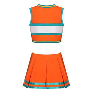Robes de cheerleaders personnalisées sexy pour équipes scolaires, style jupe respirante, service OEM, uniformes professionnels pour femmes avec pompons - Product Image 4