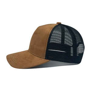 Suede 5 Panel Snapback Mesh <b>Hats</b> High Quality Distressed Wholesale Trucker Cap Custom logo Baseball Sports Caps - Product Image 5