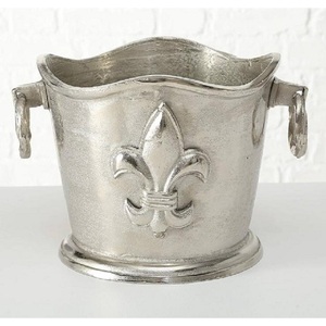 Seau à glace isotherme en acier inoxydable finition argentée à double paroi avec poignées, élégant pour les fêtes, motif floral, 3L - Product Image 2