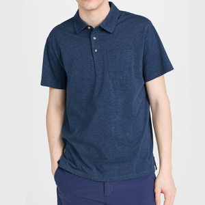 Polo de Manga Corta para Hombre, de Algodón, Color Sólido, Transpirable, Casual, con Diseño de Bolsillo, Corte Regular - Product Image 1