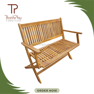 Banco Plegable Contemporáneo de Madera de Pino Sólido, Muebles de Exterior de Lujo Modernos, Fácil Almacenamiento, Jardín - Product Image 2