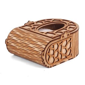 Modern Eco-friendly Wooden Laser Cut Geometric Handmade <b>Tissue</b> Box Holder Decorative Table Decor for Home Party <b>Wedding</b> - Product Image 5