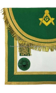 Tablier de réglementation écossaise de maître maçonnique personnalisé en gros-vert avec deux rosettes - Product Image 5
