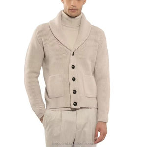 <b>Cardigan</b> Lapel <b>Long</b> Sleeve Knitted Sweater <b>Men's</b> Autumn Solid Color Button Closure Regular Fit Full Sleeve - Product Image 5