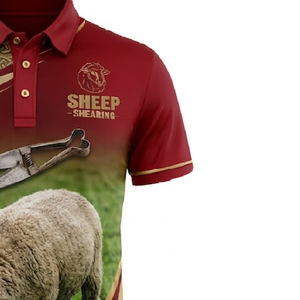 Chemise Polo Personnalisée à Queue Longue pour Équipage de Tonte de Moutons, Sublimée, Respirante, Séchage Rapide, Vêtement de Travail Durable, Logo Personnalisé OEM ODM - Product Image 3