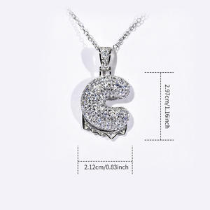 Collares de Moissanita con Corte Corazón Certificados por GRA, Cadena de Eslabones Chapada en Platino, Joyería Fina de Moda Unisex para Niños y Mujeres, Regalo para Fiestas - Product Image 3