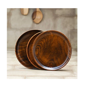 Platos de Madera de Alta Calidad al por Mayor, Plato de Cena de Madera Rústica Natural Ecológica de 10 Pulgadas, Gran Venta - Product Image 3